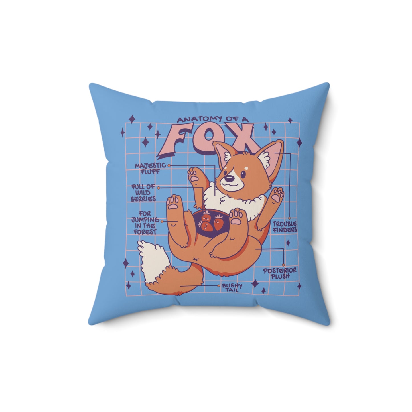Anatomy of a cute fox Square Pillow