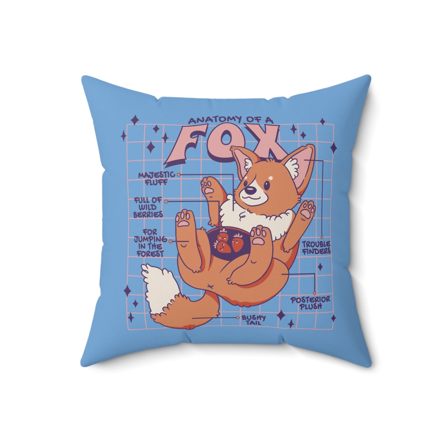 Anatomy of a cute fox Square Pillow
