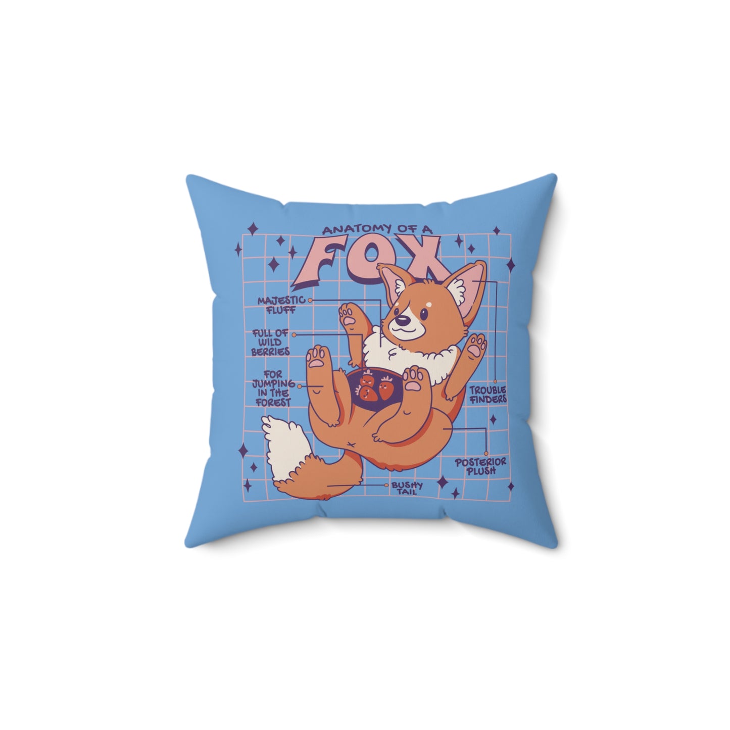 Anatomy of a cute fox Square Pillow