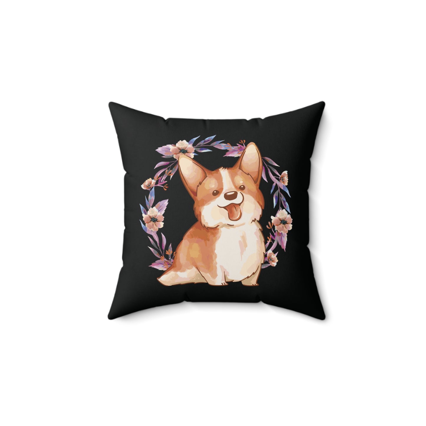 Happy Corgi Square Pillow