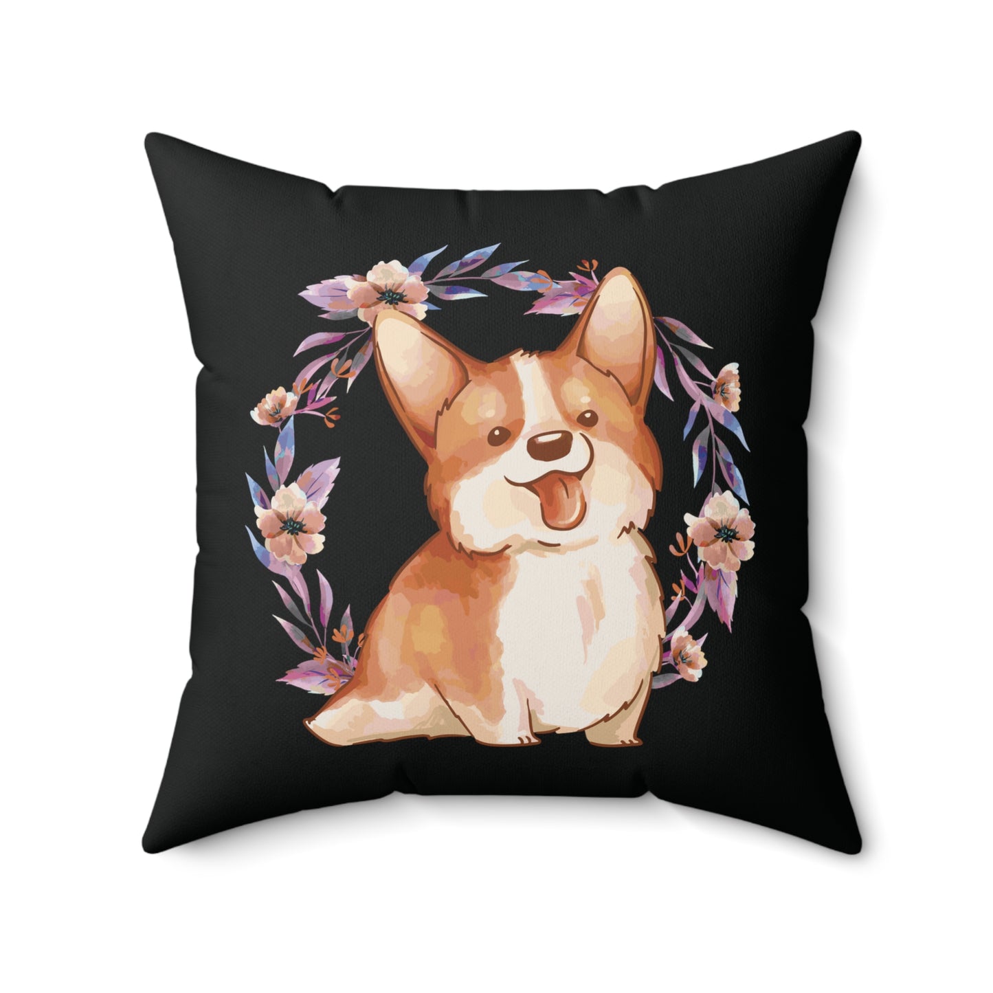 Happy Corgi Square Pillow