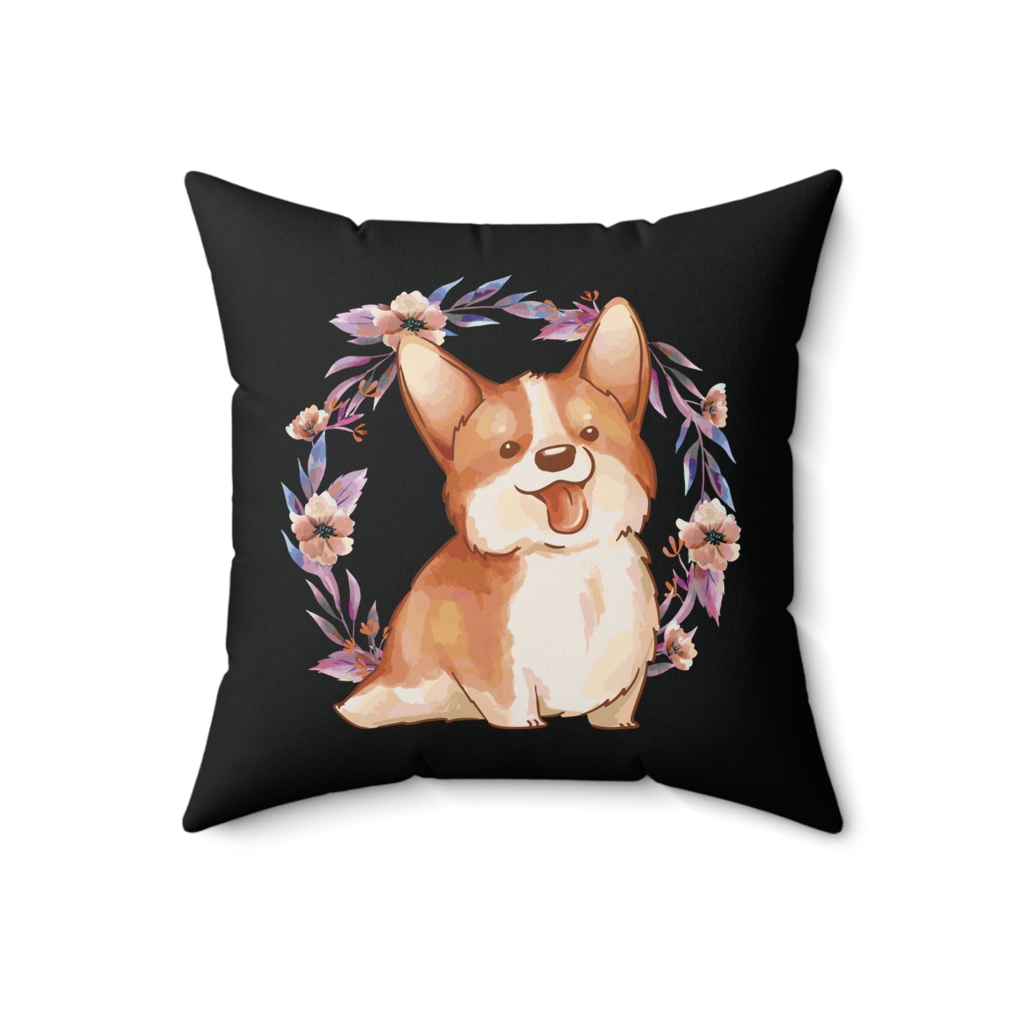 Happy Corgi Square Pillow