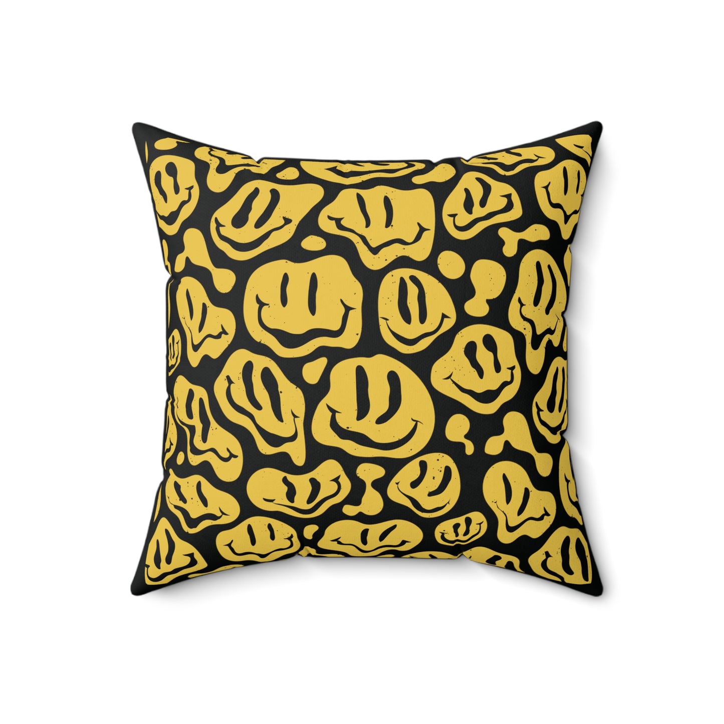 Melting Smiley Faces Square Pillow