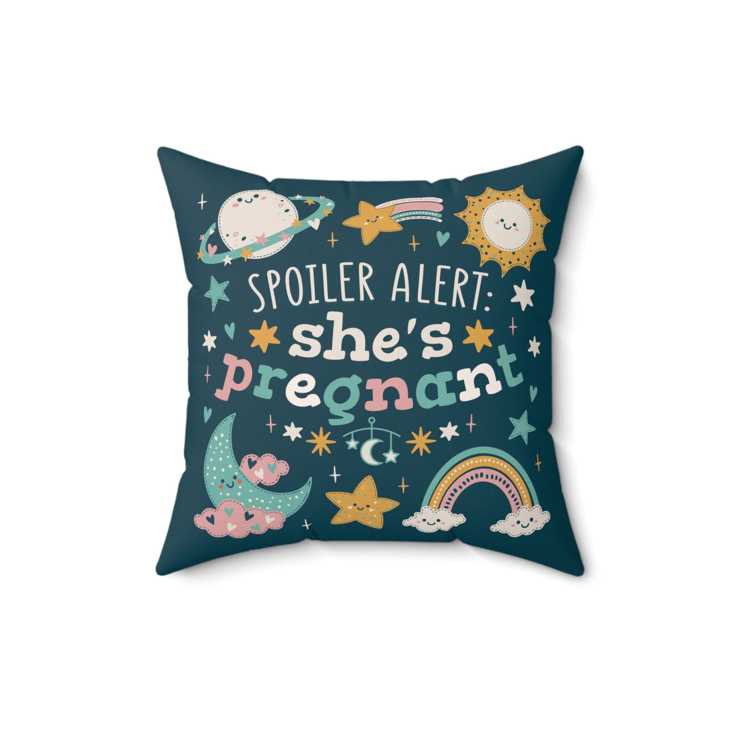 Spoiler Alert - She's Pregnant Square Pillow
