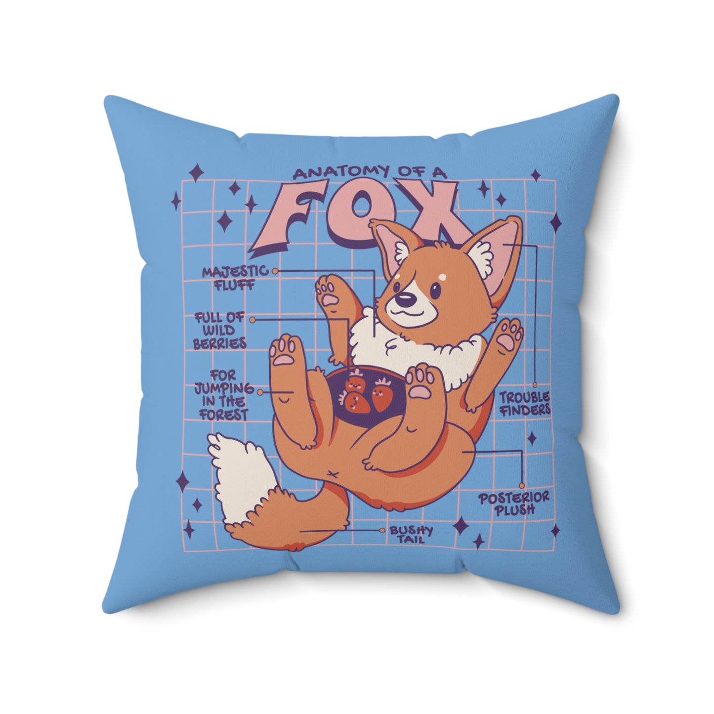 Anatomy of a cute fox Square Pillow