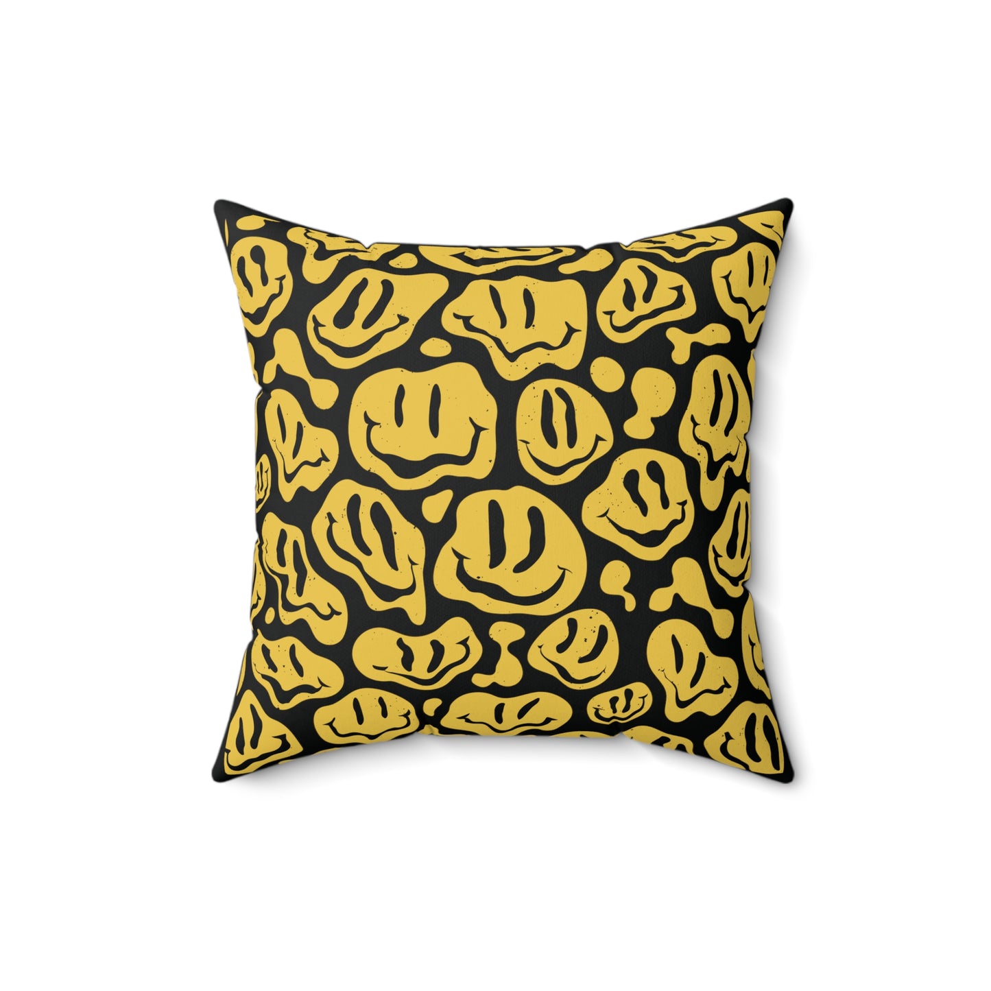 Melting Smiley Faces Square Pillow