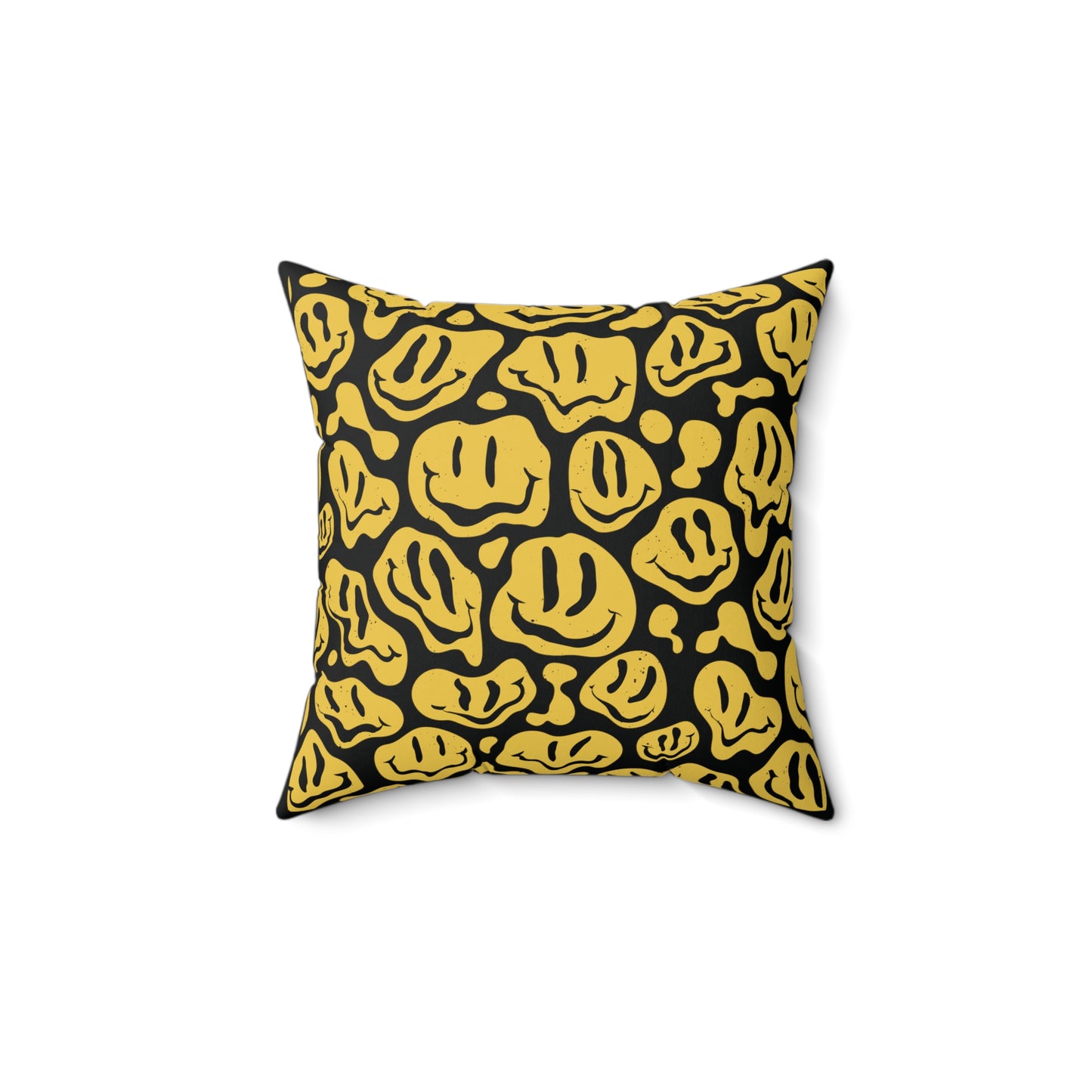 Melting Smiley Faces Square Pillow