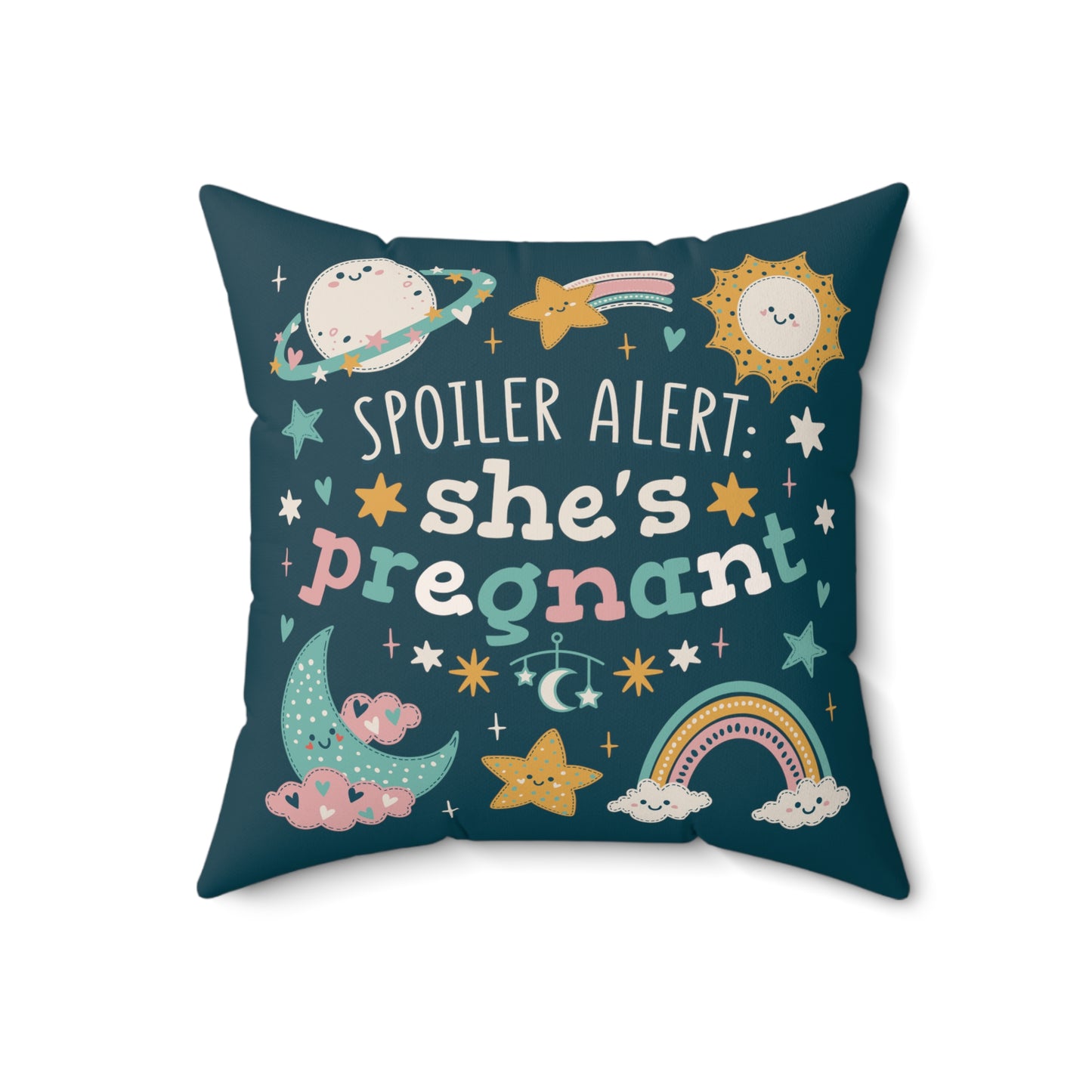 Spoiler Alert - She's Pregnant Square Pillow