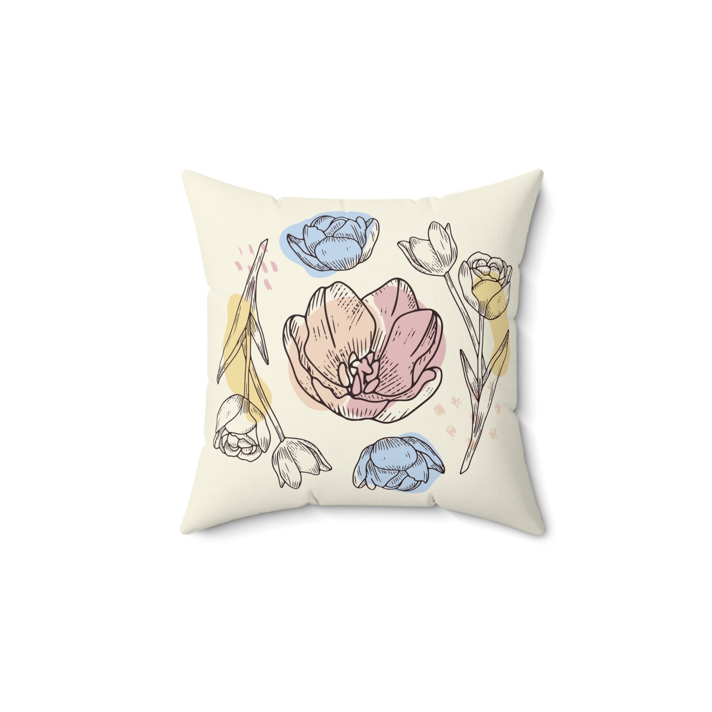 Tulips Flower Square Pillow