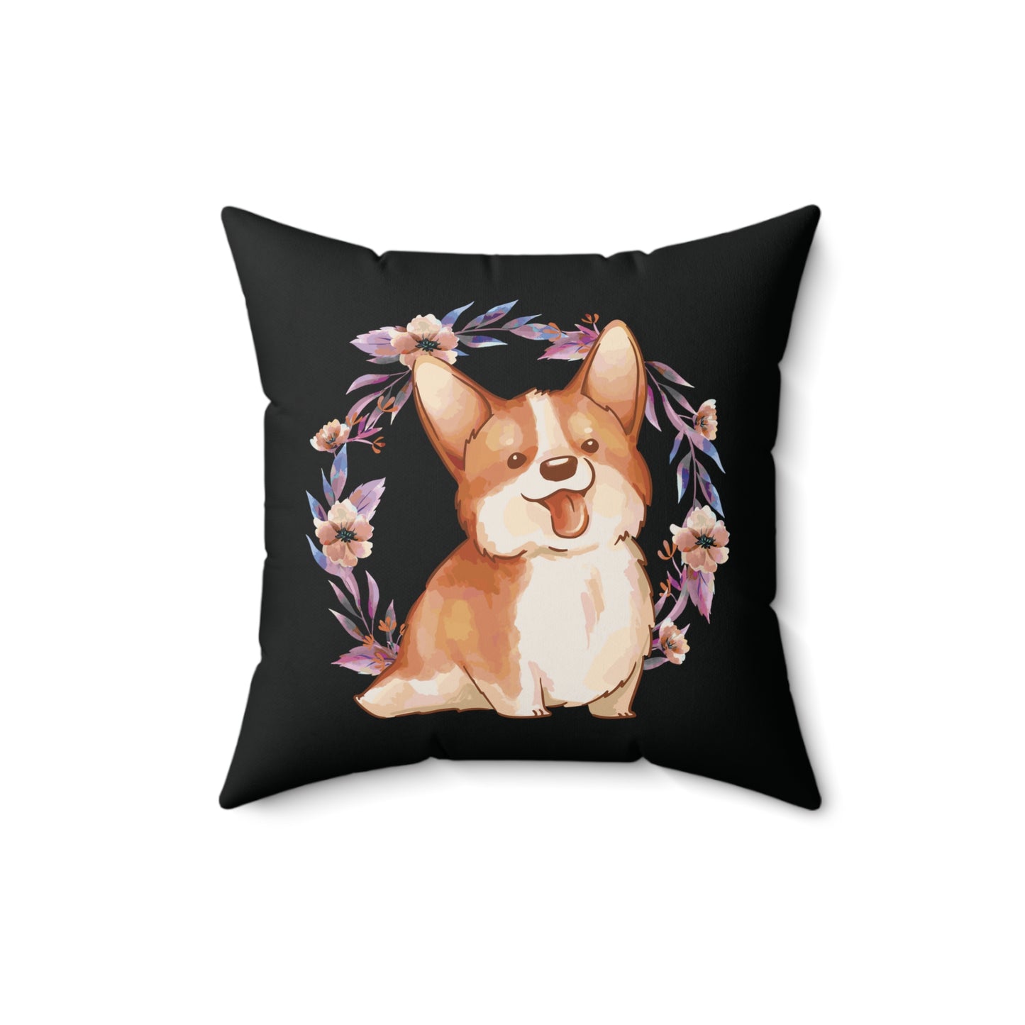 Happy Corgi Square Pillow